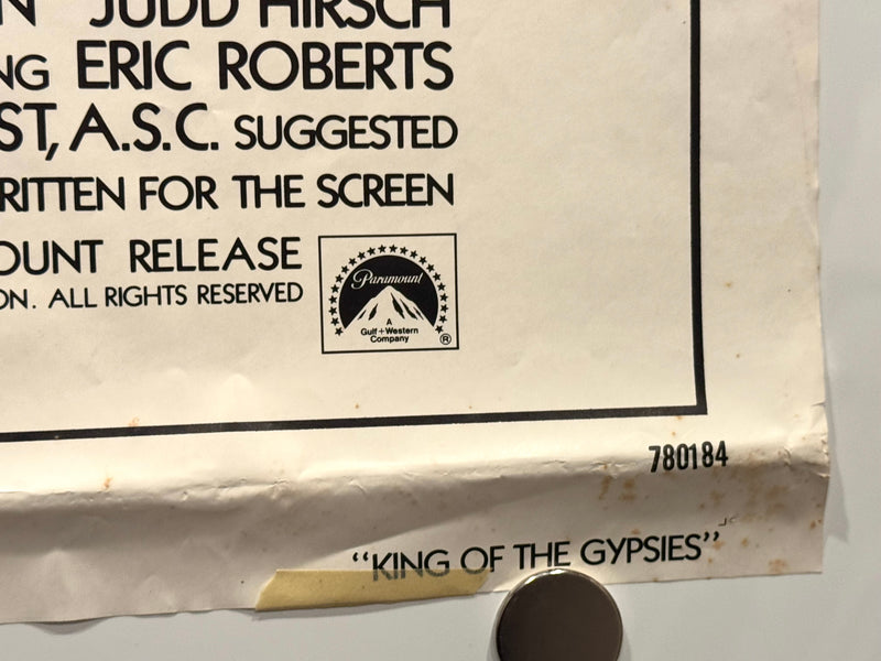 1978 King of the Gypsies Original 1SH Movie Poster 27x41 Eric Roberts Judd Hirsc - TvMovieCards.com