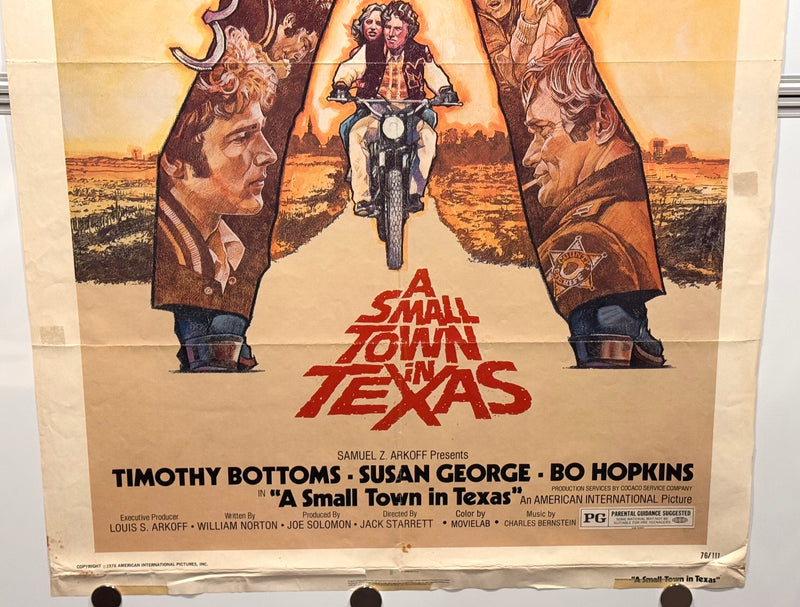 1976 A Small Town in Texas Original 1SH Movie Poster 27x41 Timothy Bottoms Susan - TvMovieCards.com