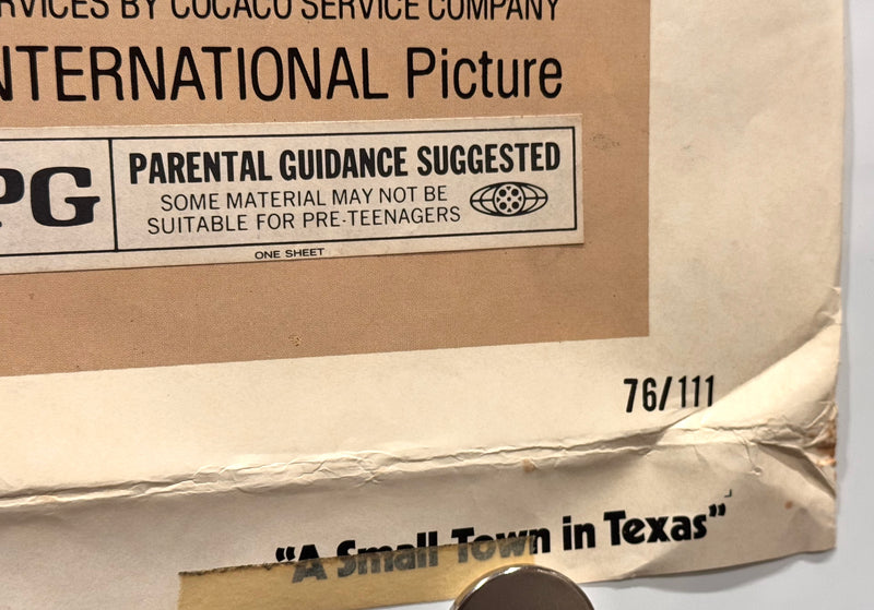 1976 A Small Town in Texas Original 1SH Movie Poster 27x41 Timothy Bottoms Susan - TvMovieCards.com