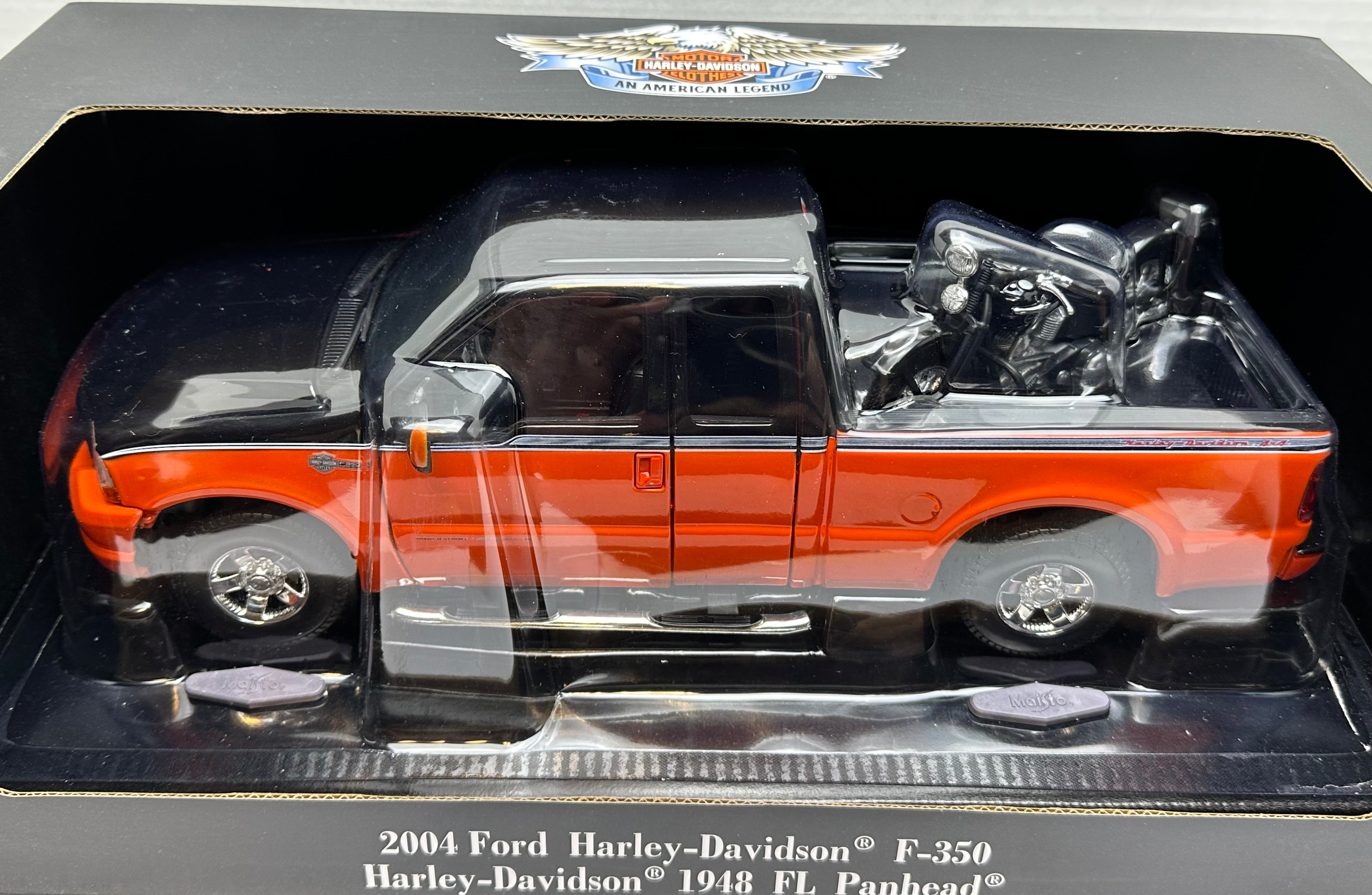 2004 Harley Davidson Diecast Ford F350 with 1948 FL Panhead 1/18