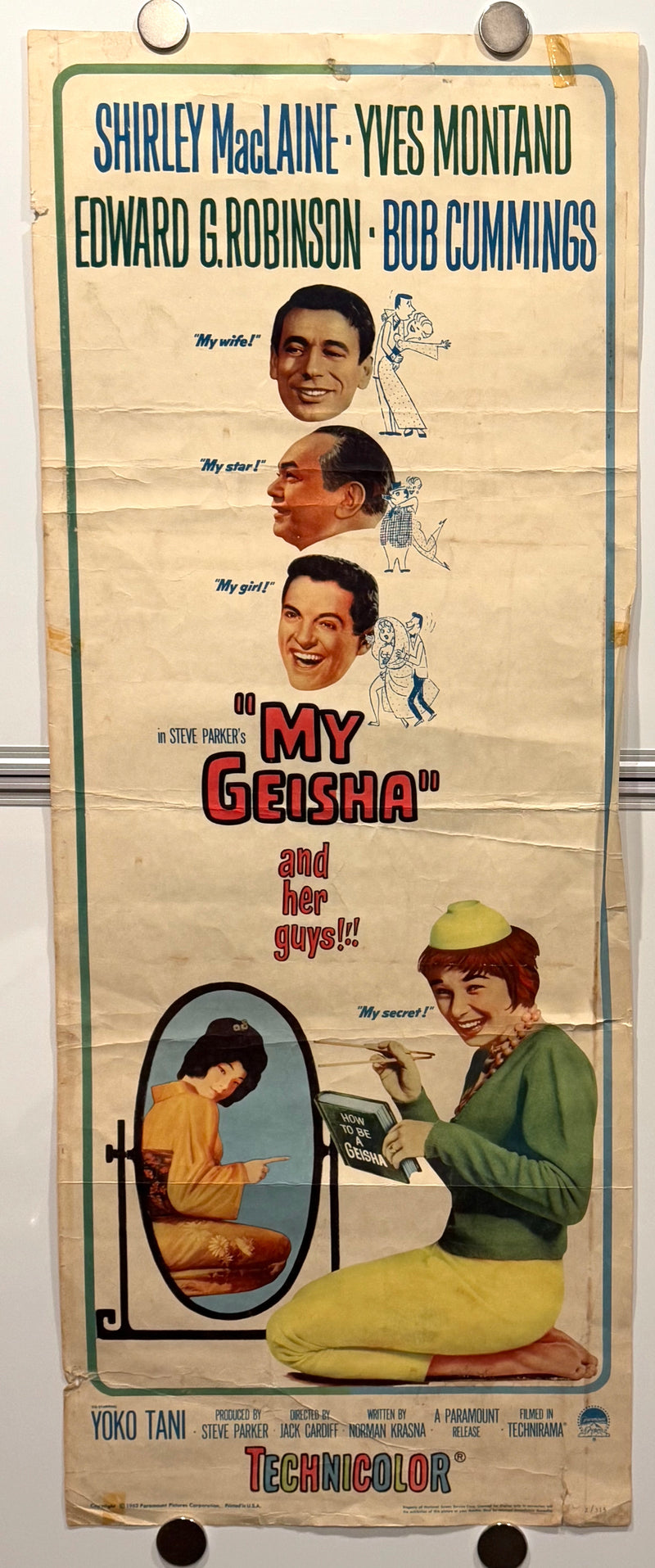 1962 My Geisha Insert Movie Poster 14x36 Shirley MacLaine Yves Montand Edward G. - TvMovieCards.com