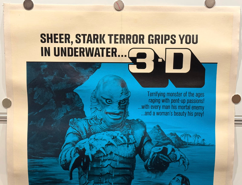 1972 Creature from the Black Lagoon 3-D 1SH Linen Backed Movie Poster 27x41 Rich - TvMovieCards.com