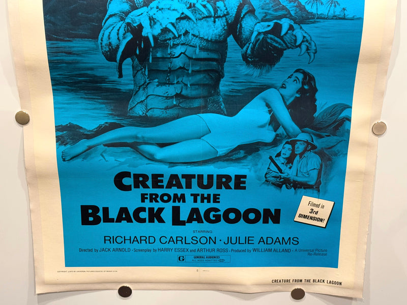 1972 Creature from the Black Lagoon 3-D 1SH Linen Backed Movie Poster 27x41 Rich - TvMovieCards.com