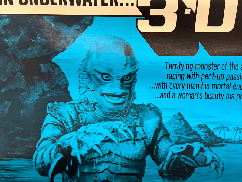1972 Creature from the Black Lagoon 3-D 1SH Linen Backed Movie Poster 27x41 Rich - TvMovieCards.com