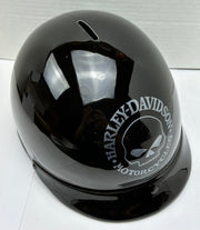 2002 Harley Davidson Piggy Bank Skull Helmet Black Silver Ceramic 97830-03V   - TvMovieCards.com