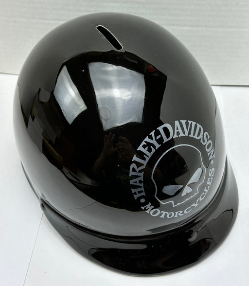 2002 Harley Davidson Piggy Bank Skull Helmet Black Silver Ceramic 97830-03V   - TvMovieCards.com