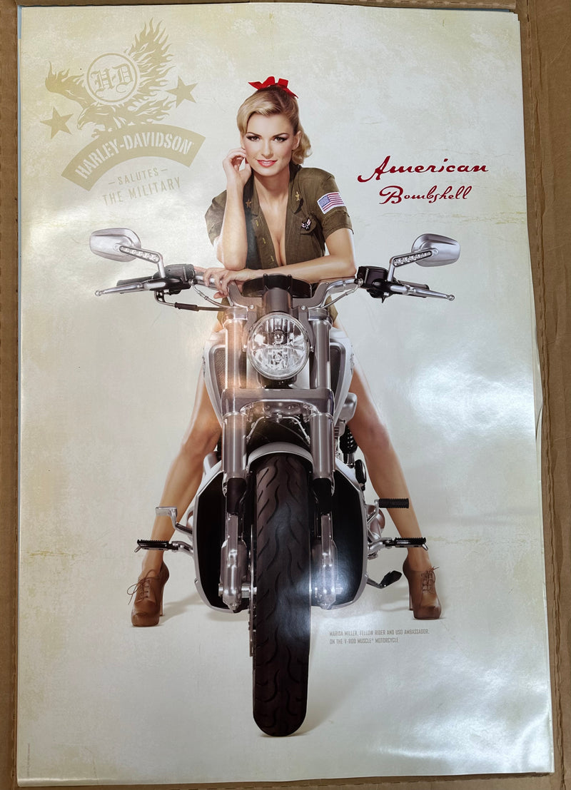 2009 Harley Davidson American Bombshell 2 Sided Poster Marisa Miller 22" x 33"   - TvMovieCards.com