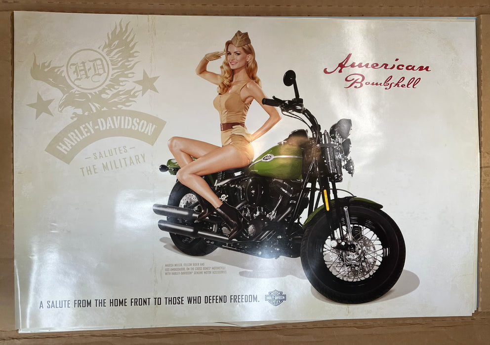2009 Harley Davidson American Bombshell 2 Sided Poster Marisa Miller 22" x 33"   - TvMovieCards.com