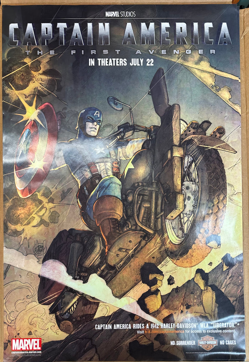 2011 Marvel Captain American Harley Davidson WLA Liberator Dealer Poster 24x36"   - TvMovieCards.com