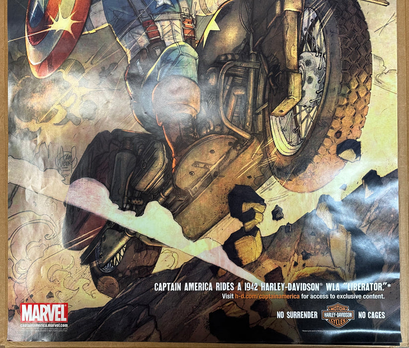 2011 Marvel Captain American Harley Davidson WLA Liberator Dealer Poster 24x36"   - TvMovieCards.com