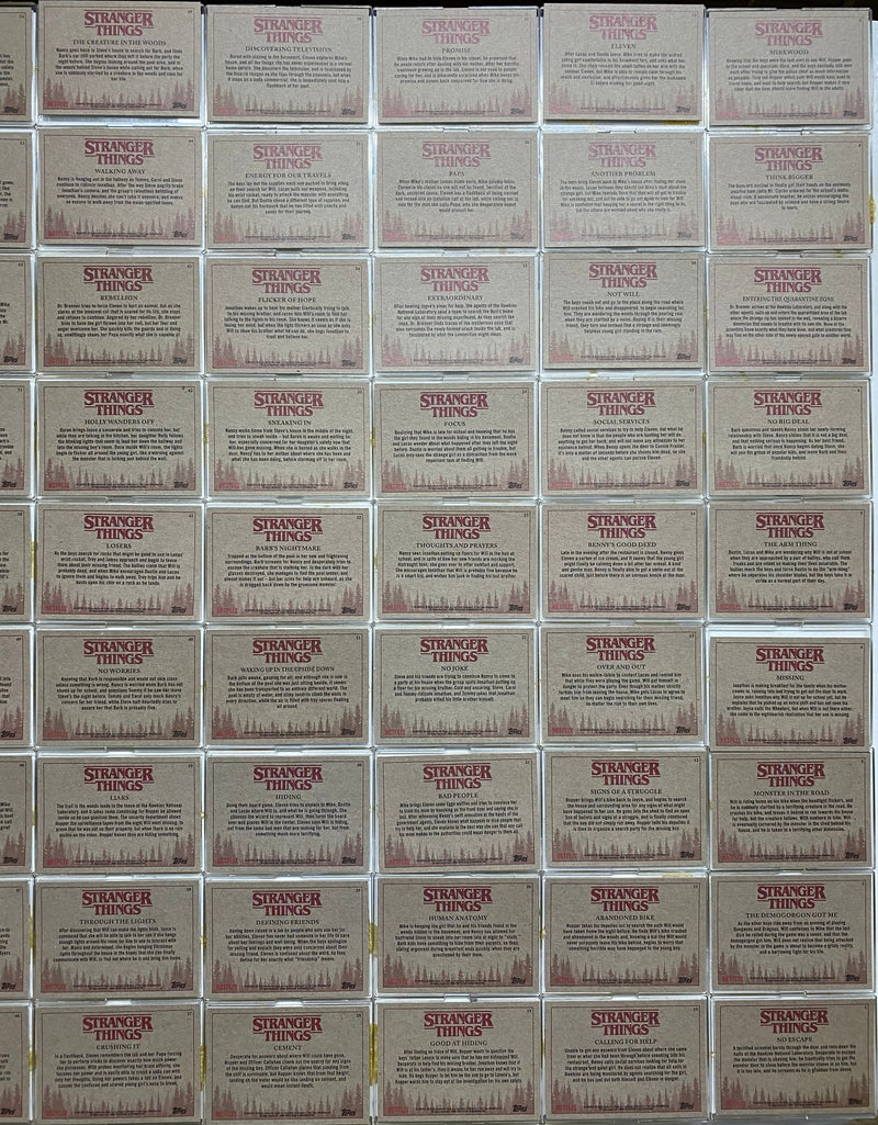 Stranger Things Season 1 One Base Trading Card Set of 100 Cards Topps 2018   - TvMovieCards.com