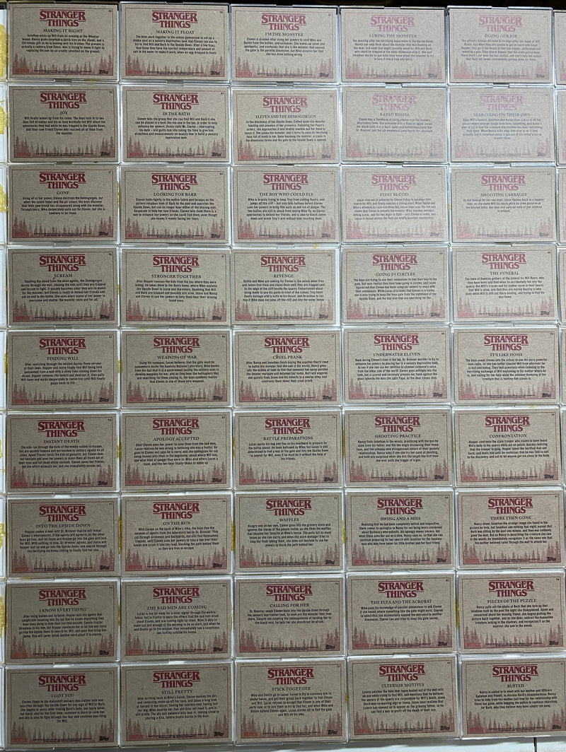 Stranger Things Season 1 One Base Trading Card Set of 100 Cards Topps 2018   - TvMovieCards.com