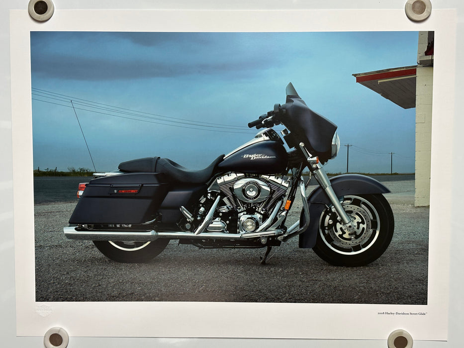 2008 Harley Davidson Street Glide FLHX Dealer Promotional Poster Print 18" x 24"   - TvMovieCards.com