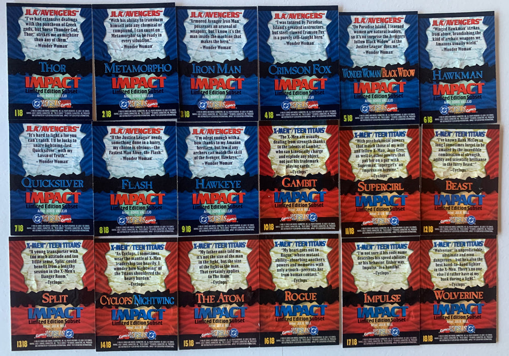 DC vs Marvel Impact Embossed Chase Card Set 18 Cards Fleer 1995   - TvMovieCards.com