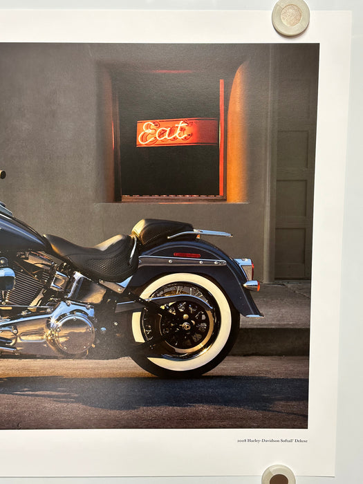 2008 Harley Davidson Softail Deluxe FLSTN Dealer Promotional Poster Print 18x24"   - TvMovieCards.com