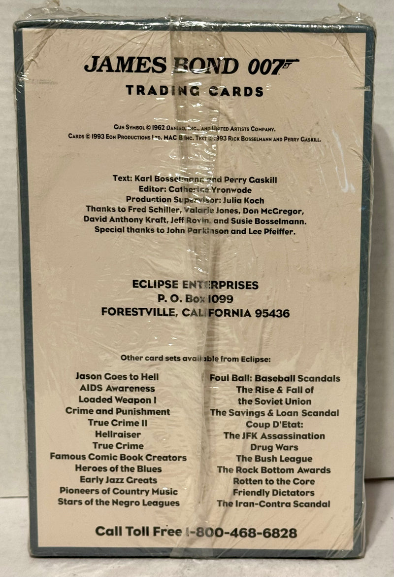 James Bond Series One Trading Card Box 36 Packs Eclipse 1993 - TvMovieCards.com