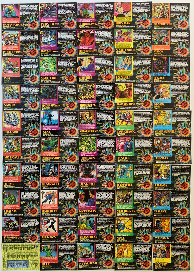 1994 Fleer Marvel Universe Series 5 Base Card Set  200 Cards   - TvMovieCards.com
