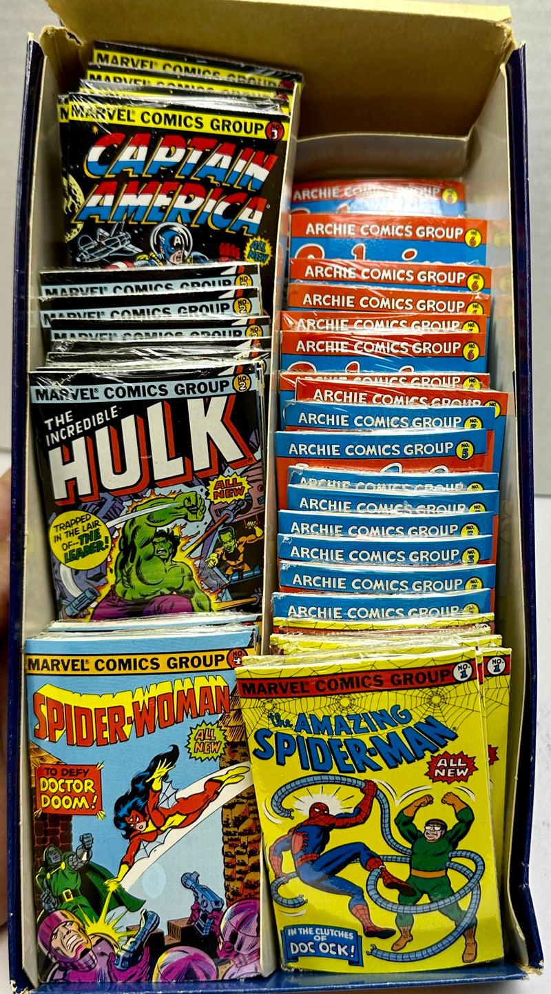 1981 Marvel Bubble Funnies Mini Comic Book Vintage Gum 48 CT Display Box   - TvMovieCards.com