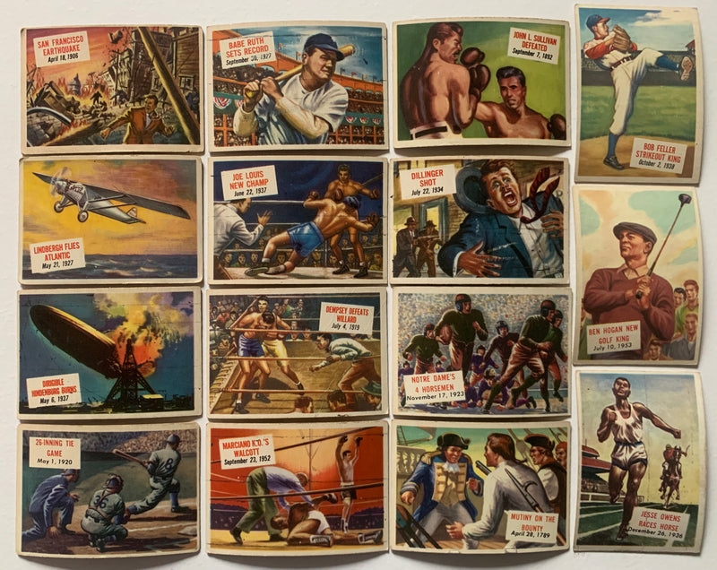 Scoop Newspaper Vintage Card set 156 Cards Babe Ruth Hogan Boxing Sports Topps 1 - TvMovieCards.com
