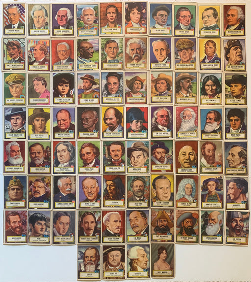 Look and See Partial Card Set 74 Different Cards Famous Historians Topps 1952   - TvMovieCards.com