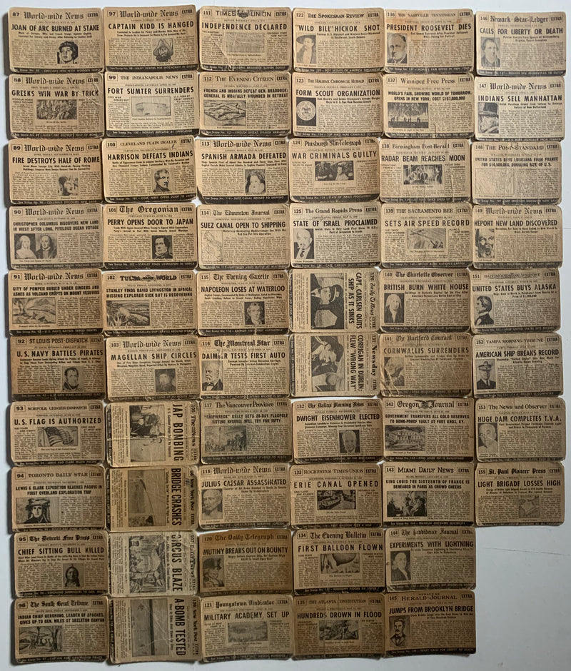 Scoop Newspaper Vintage Card Lot 134 Different Cards Headlines News History Topp - TvMovieCards.com
