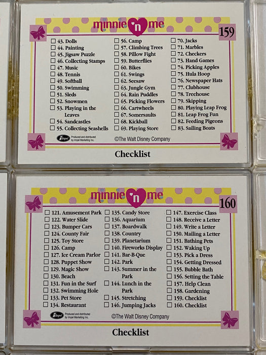 Disney Minnie 'n Me Series 1 Trading Base Card Set 160 Cards Impel 1991   - TvMovieCards.com