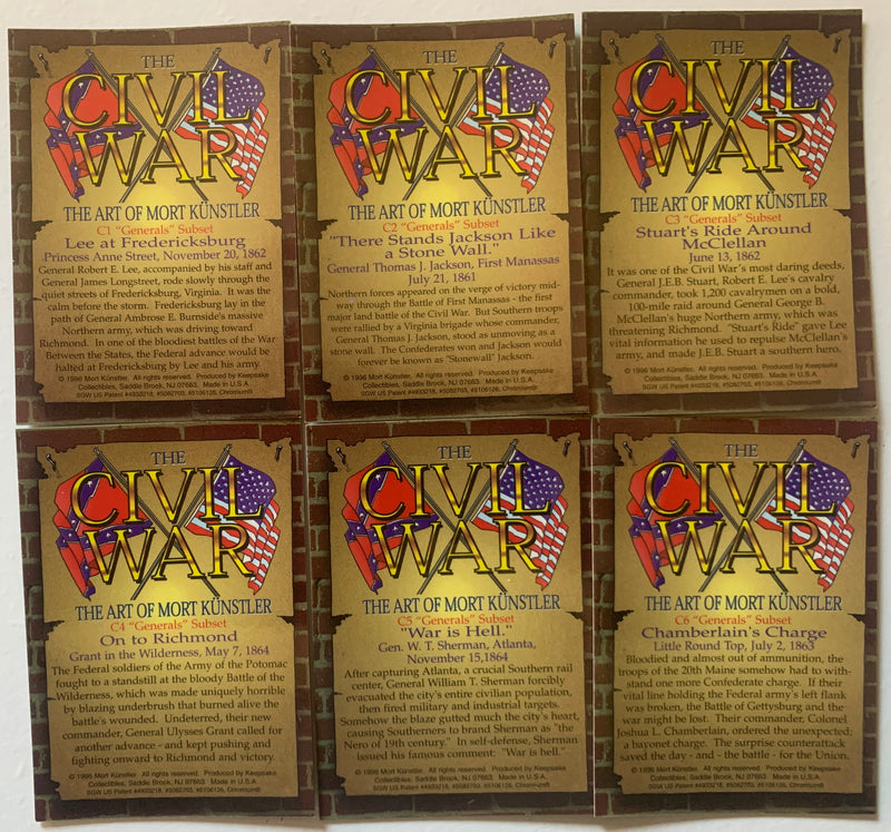 Civil War Art of Mort Kunstler Chromium Chase Card Set 6 Cards C1 - C6 Comic Ima - TvMovieCards.com