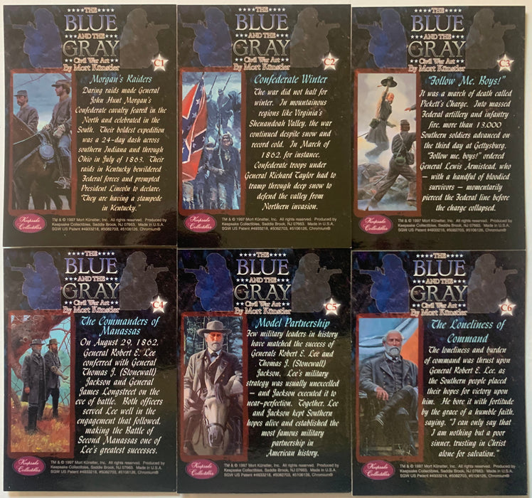 Civil War Blue and Grey Chromium Chase Card Set 6 Cards C1 - C6 Mort Kunstler 1997   - TvMovieCards.com