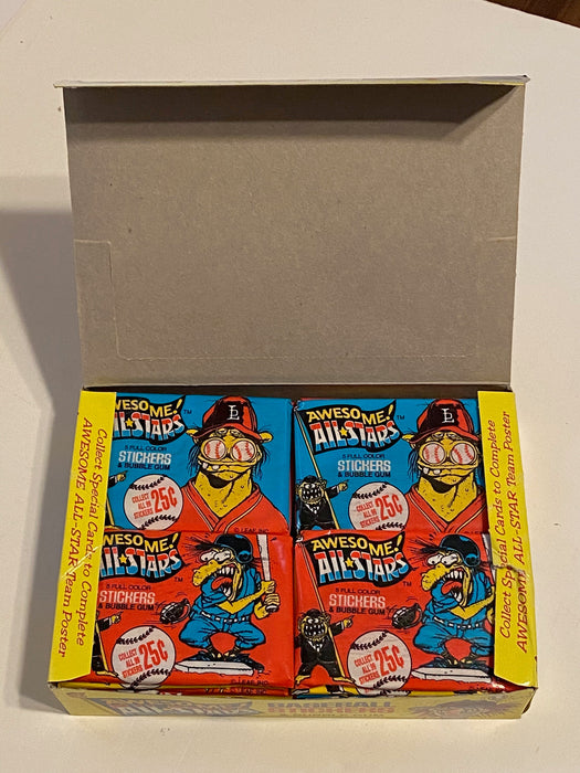 1988 Leaf Baseball Awesome All Stars Stickers & Bubble Gum 36 Packs Full Box   - TvMovieCards.com