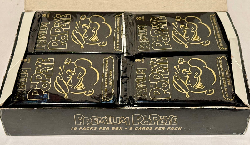 1996 Premium Popeye Trading Card Box 16 Packs Sketch VHS Animation Cel - TvMovieCards.com