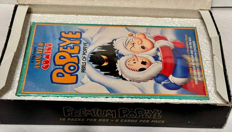 1996 Premium Popeye Trading Card Box 16 Packs Sketch VHS Animation Cel - TvMovieCards.com