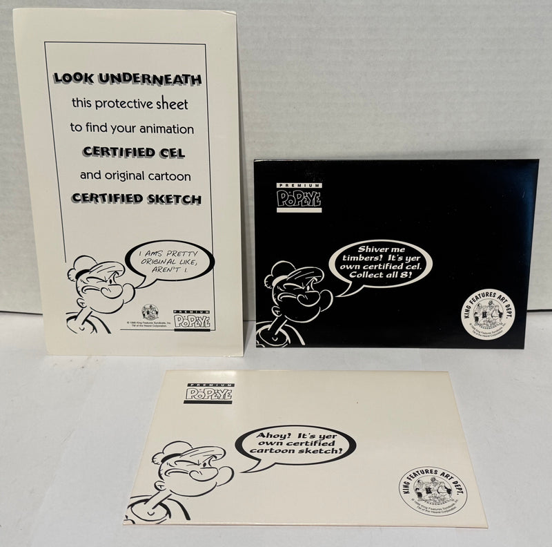 1996 Premium Popeye Trading Card Box 16 Packs Sketch VHS Animation Cel - TvMovieCards.com