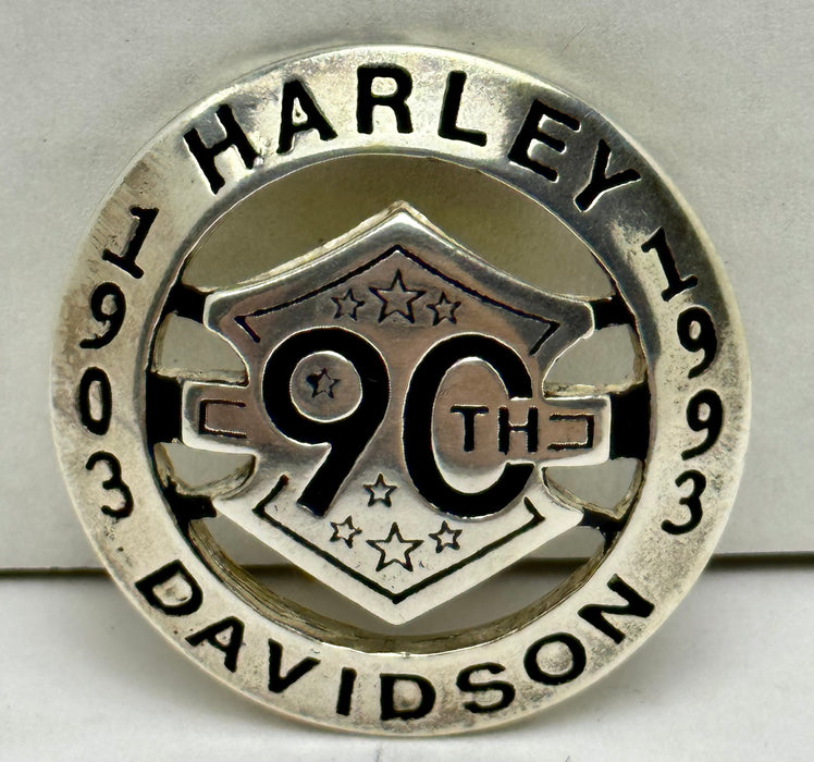 Harley Davidson 90th Anniversary 1.5" Screw in Pin for Leather Belts Jackets Hat   - TvMovieCards.com
