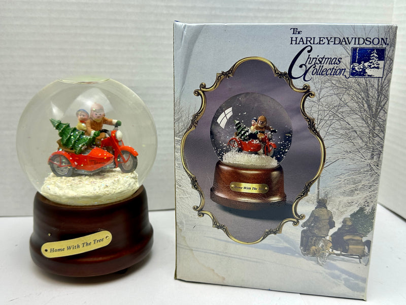 1993 Harley Davidson Snow Globe "Home With The Tree"  Original Box 99418-94Z   - TvMovieCards.com