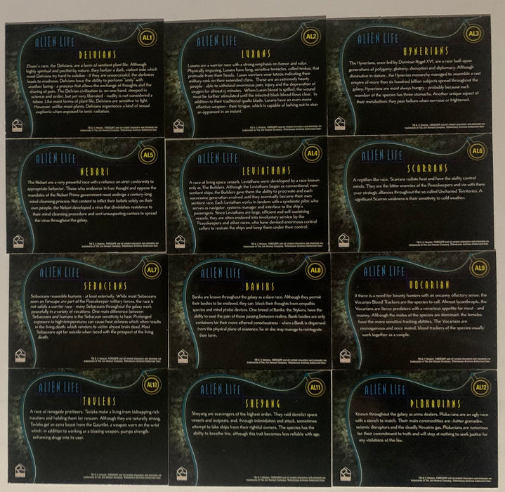 Farscape Season 2 Alien Life Chase Card Set 12 Cards AL1 - AL12