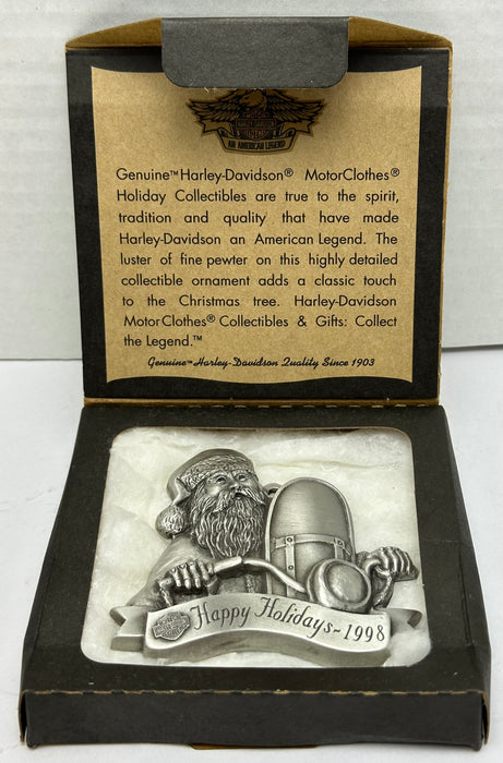 1998 Harley Davidson Pewter Christmas Ornament "Jolly Rider" 97914-99Z   - TvMovieCards.com