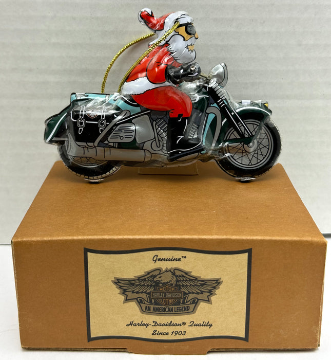 2000 Harley Davidson Tin Christmas Ornament "Santa Riding" 97905-01Z   - TvMovieCards.com