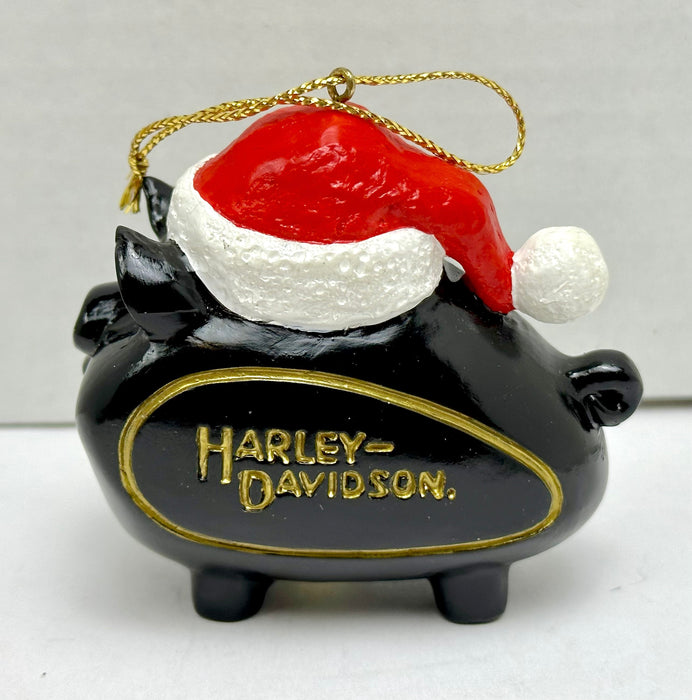 Harley Davidson Hog Gas Tank Christmas Ornament with Santa Cap 2 3/4" 99239-00z   - TvMovieCards.com