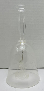 1991 Harley Davidson Etched Glass Christmas Holiday Bell Santa/Motorcycle   - TvMovieCards.com