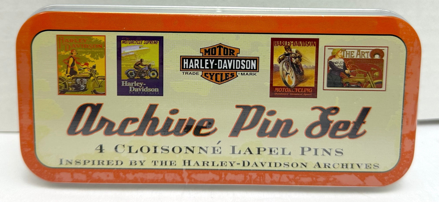 2004 Harley Davidson Archive Collector Pin Set - 4 Cloisonne Lapel Pins 99266-05   - TvMovieCards.com