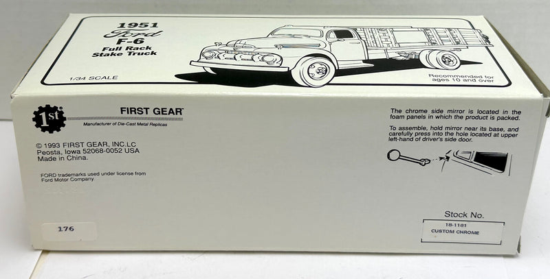 1st First Gear 1/34 1951 Ford F-6 Full Rack Stake Truck Custom Chrome - 18-1161   - TvMovieCards.com