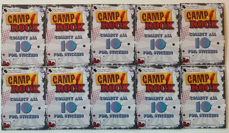 Camp Rock Mega Sticker Chase Card Set 10 Sticker Cards 1 thru 10 Topps 2008 - TvMovieCards.com