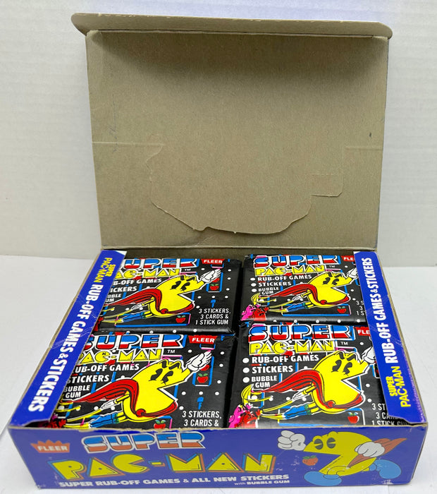 1982 Midway Super Pac-Man FULL 36 Wax Pack Sticker Trading Card Box Fleer   - TvMovieCards.com