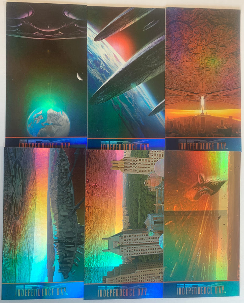 Independence Day ID4 Movie Widevision Holofoil Chase Card Set 6 Cards Topps 1996 - TvMovieCards.com