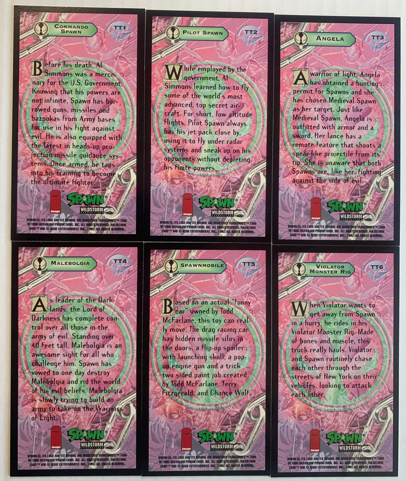 1995 Spawn Widevision Todd Toys Chase Card Set of 6 Cards TT1 - TT6 Wildstorm - TvMovieCards.com