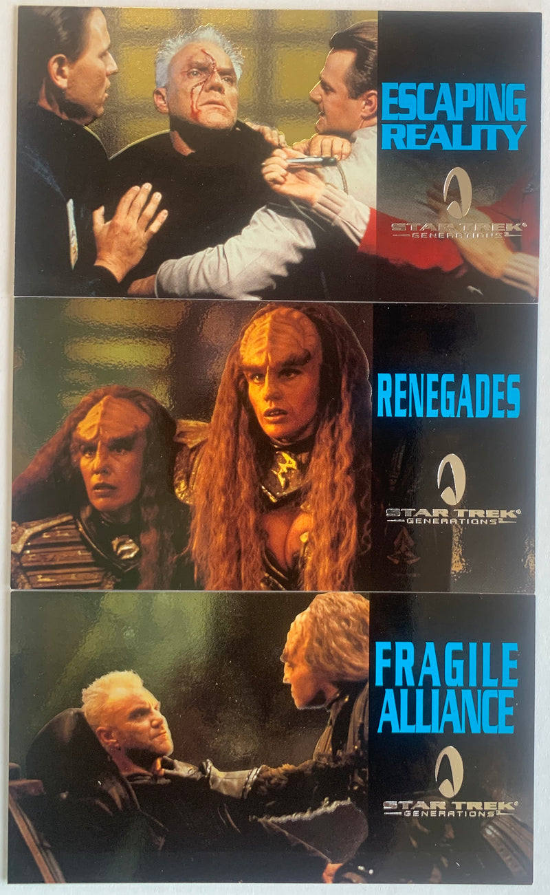 Star Trek Generations Cinema Foil Chase Card Set 3 cards F1 - F3 Skybox 1995 - TvMovieCards.com