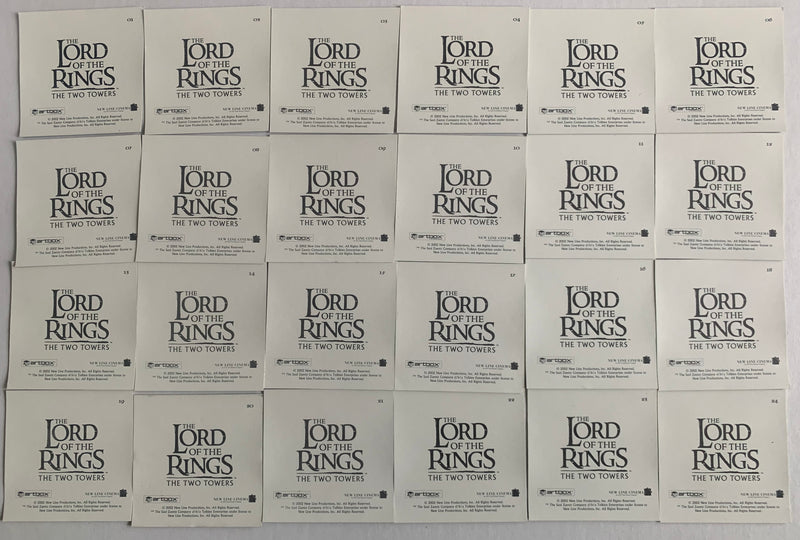 Lord of the Rings The Two Towers Sticker Card Set 24 Stickers Artbox 2002 - TvMovieCards.com