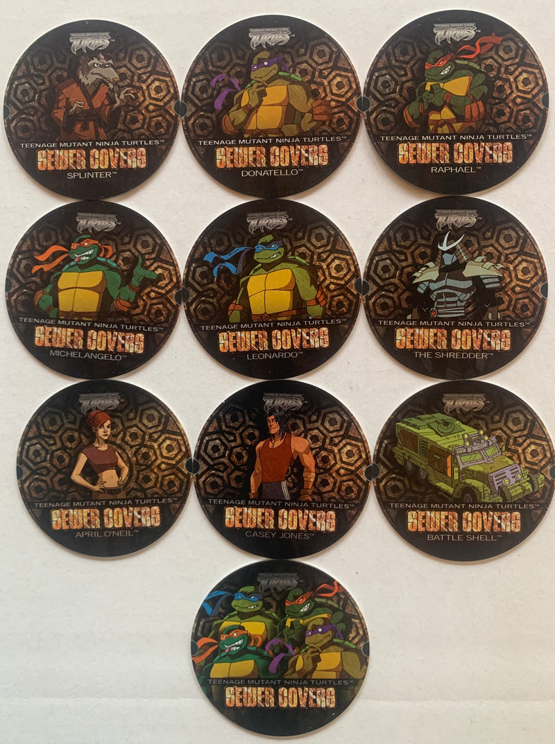 Teenage Mutant Ninja Turtles Series 1 Sewer Covers Chase Card set 10 TMNT Fleer - TvMovieCards.com