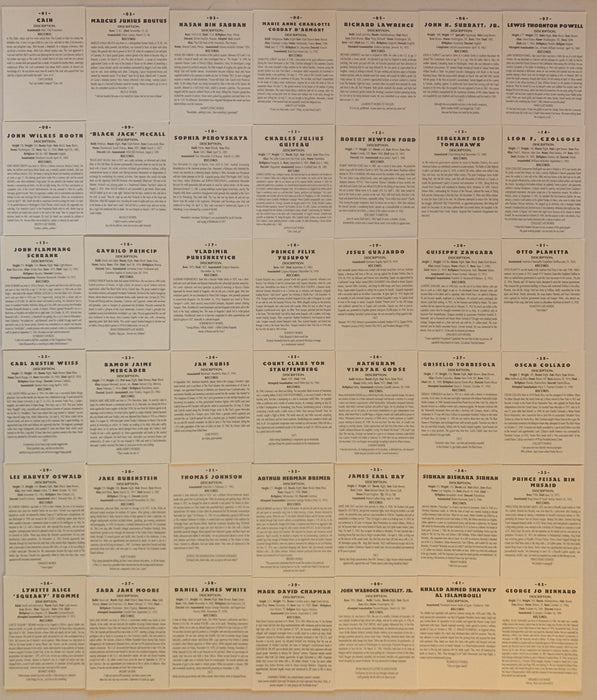 Assassins Trading Card Set 42 Cards Mother Productions 1991 - TvMovieCards.com