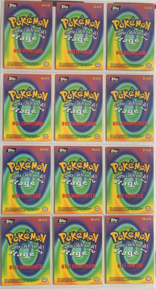 1999 Pokemon The 1st Movie Evolution Chase Card Set 12 Black Logo Cards E1-12 - TvMovieCards.com